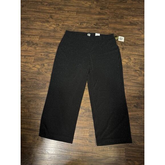 Anne Klein Women's Black Pull On Sparkly Wide Leg Palazzo Pants - Sz 3x - Picture 1 of 7